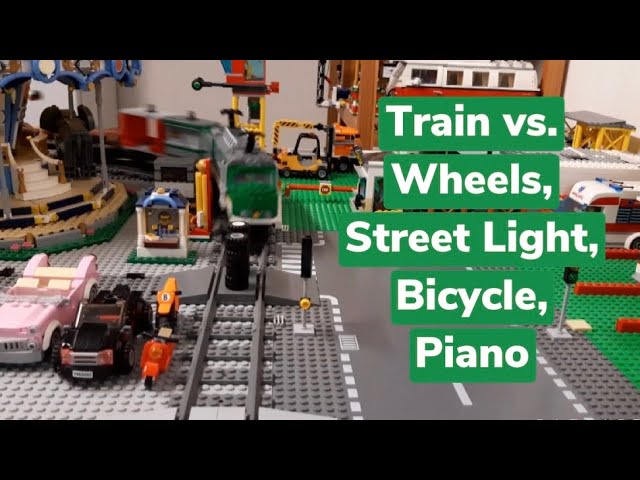 Train vs. Wheels, Street Light, Bicycle, Piano