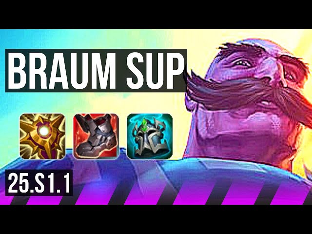 BRAUM & Ezreal vs THRESH & Ashe (SUP) | KR Master | 25.S1.1