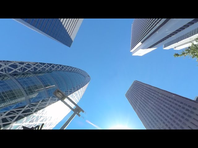 [360° VR] Walk Through the Skyscrapers of Shinjuku, Tokyo, Japan / 新宿の高層ビル群を歩く