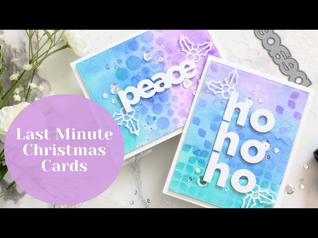 Last minute HOLIDAY CARDS using an easy card making technique.