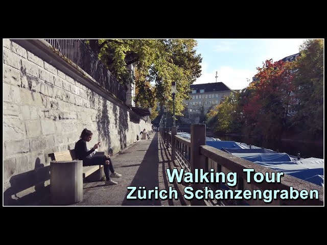 Zurich City Walking Tour / Dem Schanzengraben entlang bis zum Zürichsee / Stadt Zürich, Schweiz 2021