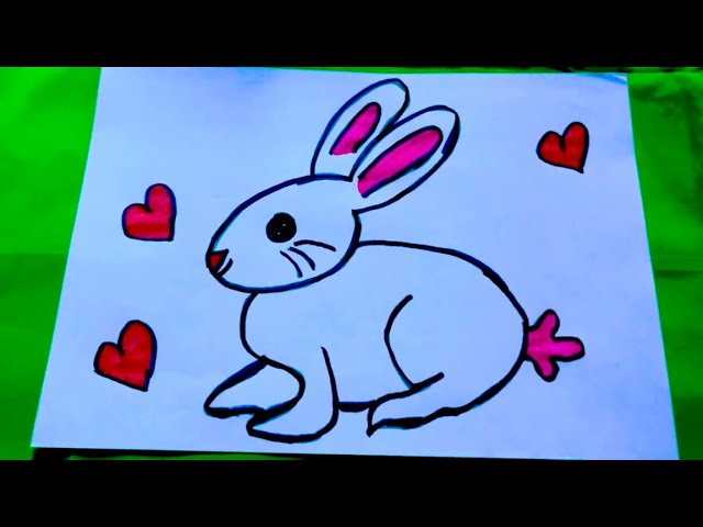 How to draw a cute little Rabbit 🐇 🐰❤️ #bunny #cute #simpledrawing #easydrawing #art  #drawing #kids