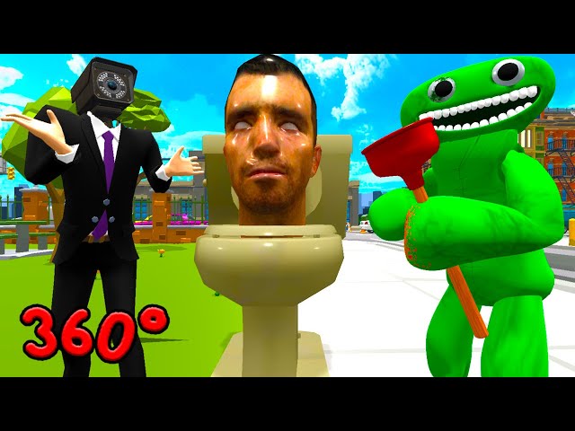 SKIBIDI TOILET Vs GARTEN of BANBAN 4 zerotwo Dodging Meme 3D 360 video VR 4K