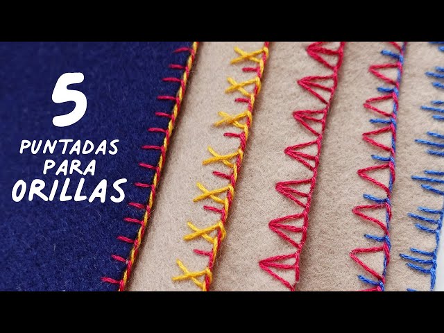 5 Puntadas para BORDES 🧵 BORDADO a Mano | PASO a PASO