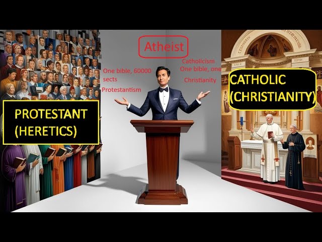 Atheist vs Protestants vs Christians. Are protestants the church of Jesus? NO! NEVER!