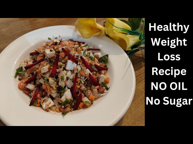 High Protein Sprouts Salad Recipe | Healthy Weight loss Moong Sprout Salad,Diabetic friendly salad