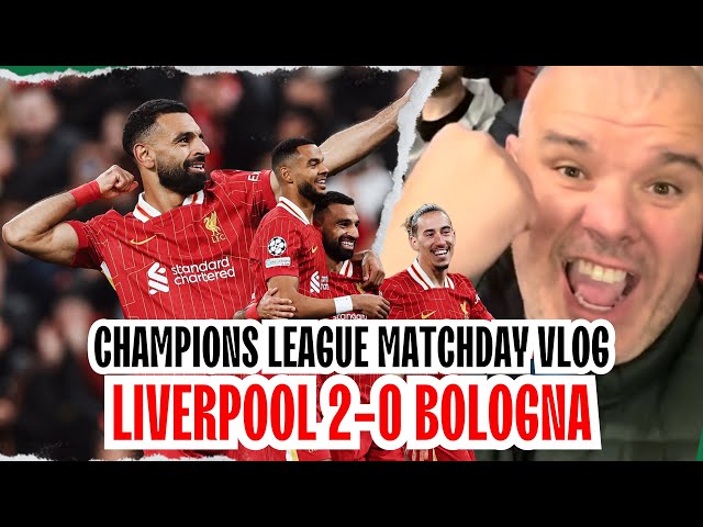 Mo Salah scores a screamer| Liverpool FC 2-0 Bologna| Champions League Matchday Vlog.