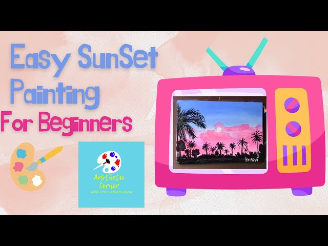 Sunset 🌆 Painting | For beginners | Easy 🎨 | In English