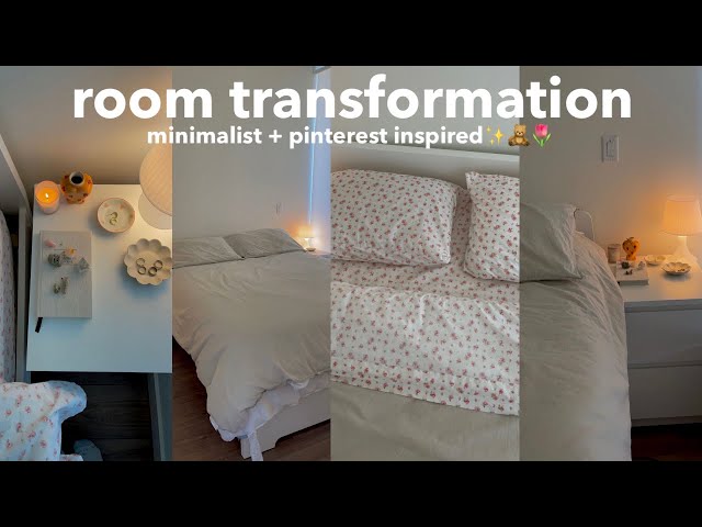 Room Transformation: minimalist + pinterest inspired (ikea finds, apartment bedroom)☁️✨