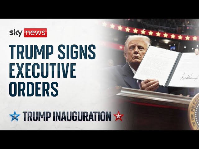 President Trump attends parade and signs executive orders in Washington