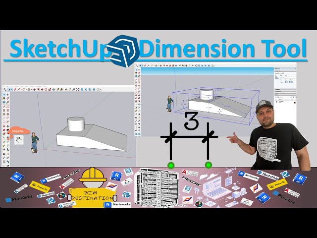 BIM-VDC | SketchUp Tutorial | How to Use Dimension Tool in SketchUp