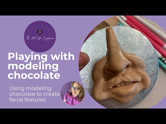 Playing with modeling chocolate- Making facial features.