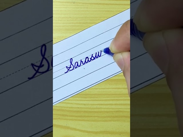 “Saraswati” How to write in English Cursive Writing | Calligraphy | Handwriting | Practice