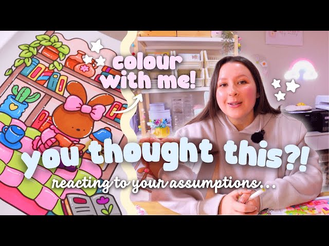 Reacting to Your Assumptions About Me While Colouring ✏️ Cosy Colour With Me! ASMR (at the end) 🎀