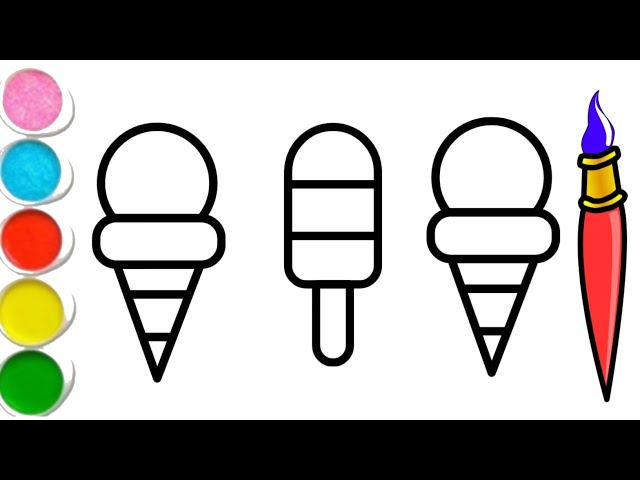 Beautiful Ice cream drawing for kids and toddlers | How to draw ice cream for kids | kids videos