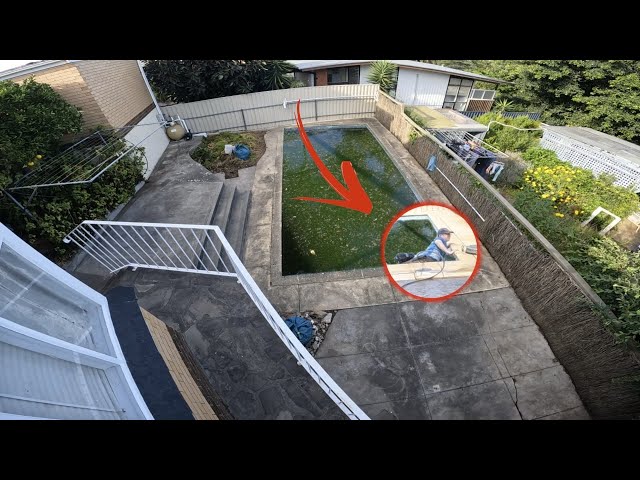 HUGE FAIL!! Pressure Cleaning & Fell Into a FILTHY Pool!