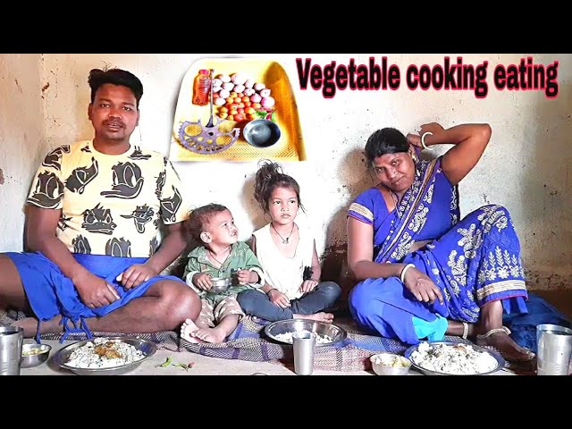 My family vegetables cooking eating | my family rice eating |  eating show