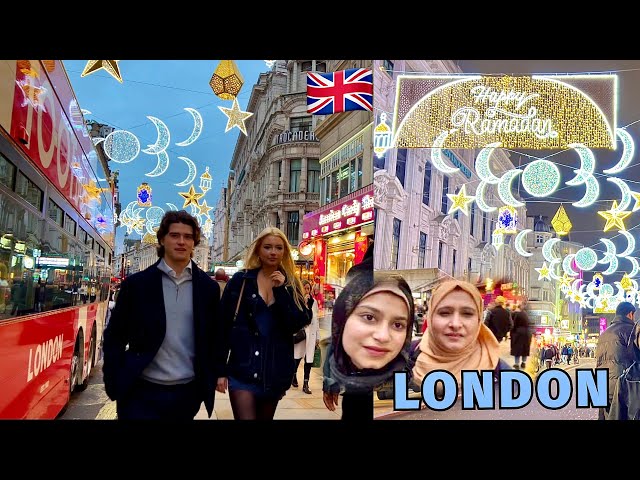 LONDON Ramadan Lights 2023 for 1st time,Everyone’s excited & celebrating with Muslim community! #uk