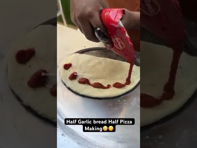 half pizza half garlic bread making @taste the world