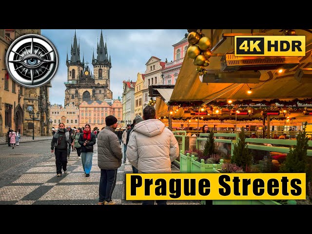 Prague Streets Walking Tour 🇨🇿 Czech Republic 4k HDR ASMR