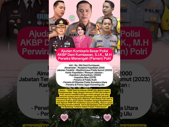 Biodata Lengkap AKBP Deni Kurniawan : Oknum Polisi Penyuka Sesama Jenis Yang Dipecat Dari Polri