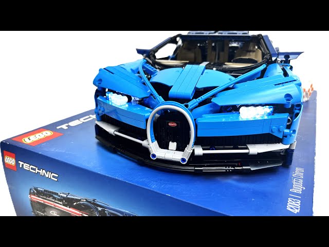 4K How to Motorize Build Light Up and Lift Spoiler Bugatti Chiron, LEGO Technic #42083 Full RC Mod