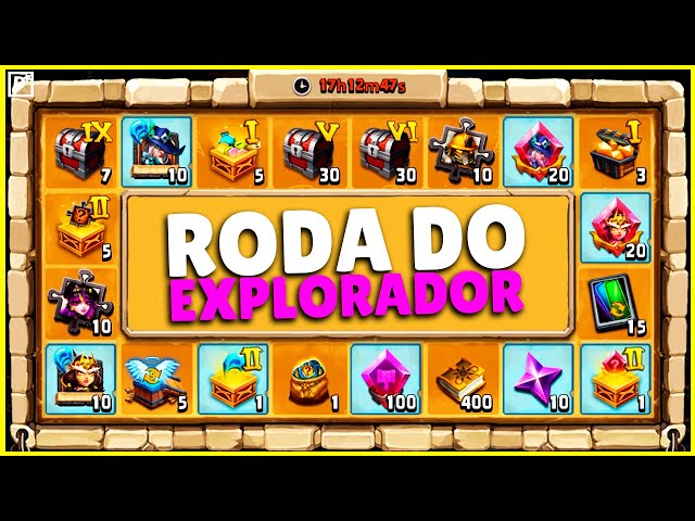 GASTEI 100 MOEDAS DE EVENTO NO RODA DO EXPLORADOR! CASTLE CLASH