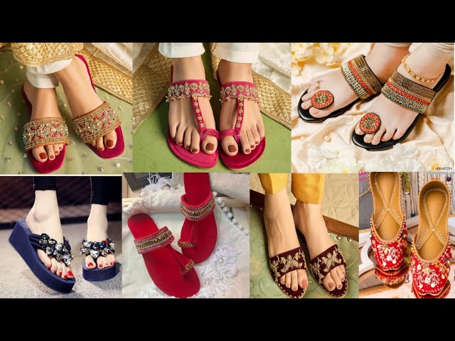 Beautiful toe block sandals|| jewelled slippers designs & jutti design's @Rizvishoes