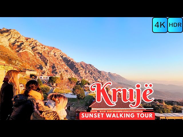 Krujë City Sunset New Year Eve Walking Tour Albania 🇦🇱 Walking Tour in 4K HDR  | 4K Albania 60fps