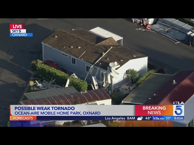 Possible weak tornado hits Oxnard during storm