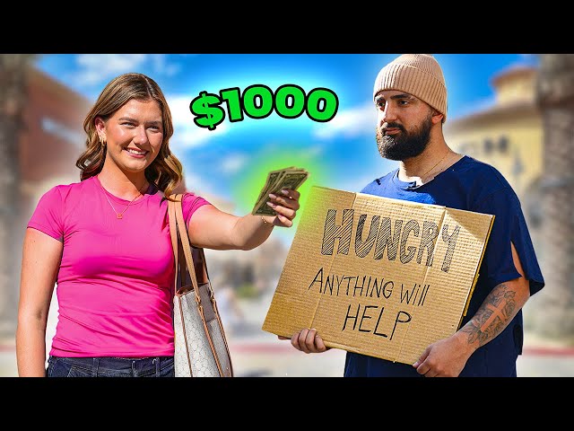 Homeless Gives $1,000 to People Who Give Back! * Emotional Ending *