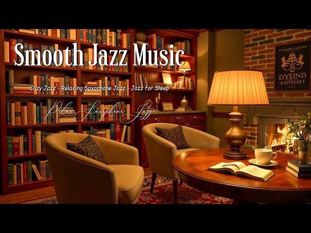 Cozy Reading Nook with Relaxing Jazz Saxophone & Fireplace Sounds for Work, Study - Smooth Jazz BGM