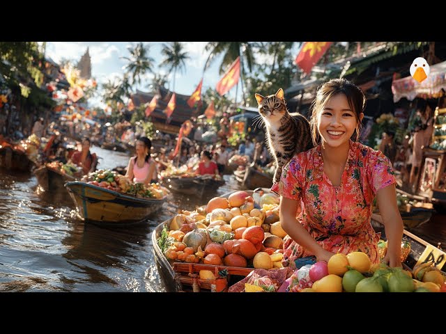 Damnoen Saduak, Thailand🇹🇭 Experience the Authentic Thai Floating Market (4K HDR)