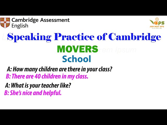 Speaking Practice - MOVERS - School