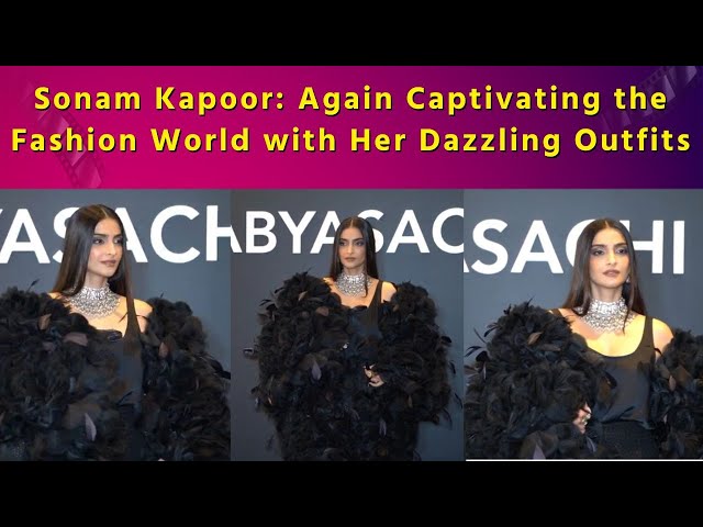 Sonam Kapoor appeared at Sabyasachi's 25th-anniversary gala in an unforgettable black ensemble