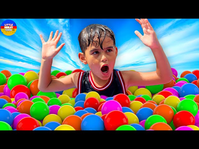 Littlehenleycool Has Fun Outdoors with His Ball Pit Pool! Kids video