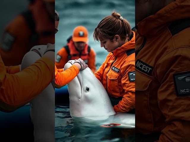 Rescue of a baby White Dolphin #shorts