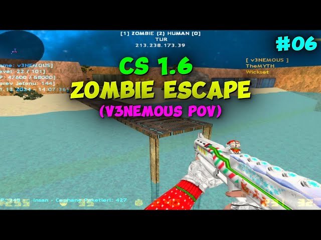 Playing CS1.6 ZOMBIE ESCAPE (v3NEMOUS POV) | GAMEPLAY #06