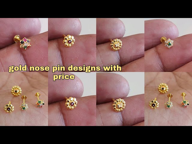 New gold nose pin designs with price/daily use gold nose pin designs with price