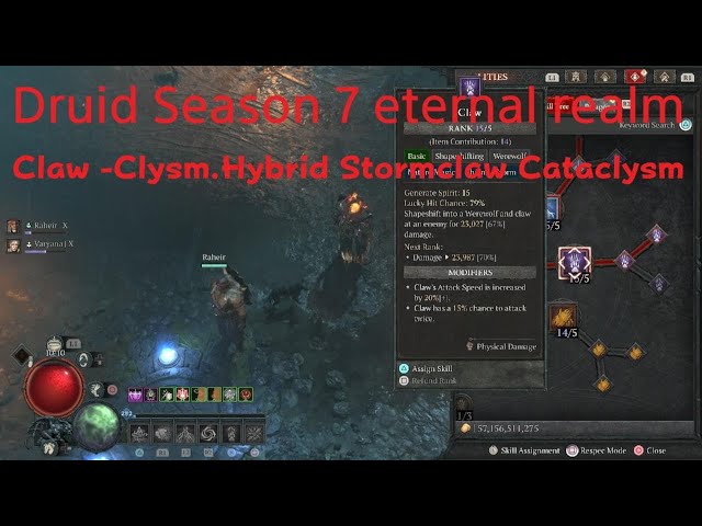 Diablo IV Druid Season 7 Claw -Clysm build