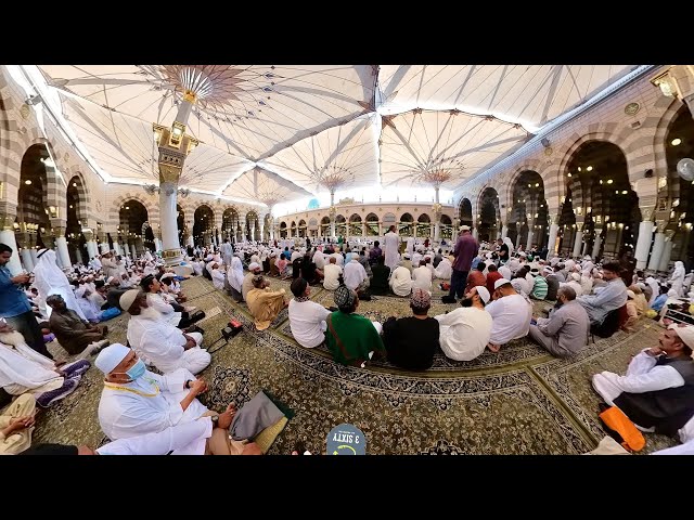 4K 360 View Masjid Nabawi during Azan Asar