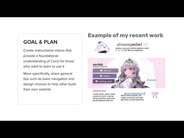 The Plan 【 Start of Carrd tutorials】