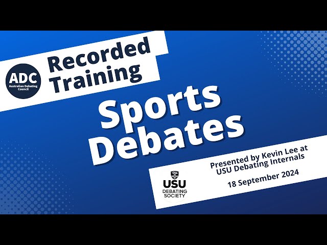 Recorded Training: Sports Debates