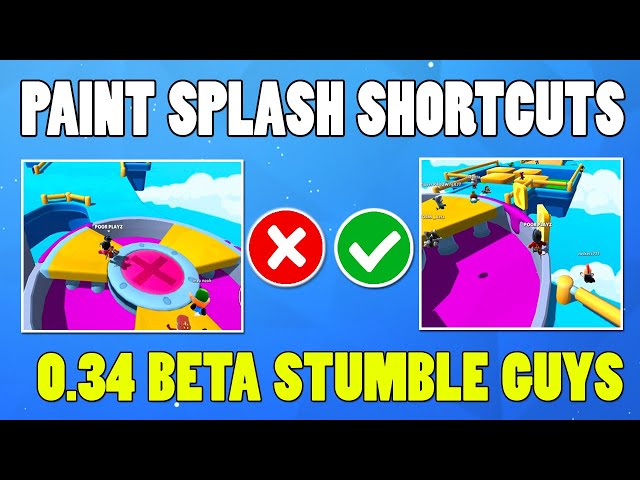 🔥 Stumble Guys New 0.34 Update Map Paint Splash Shortcuts | Stumble Guys 0.34  Beta Update Gameplay