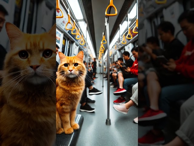 Cat in railway station!! 🤓 @themeowmania #shorts