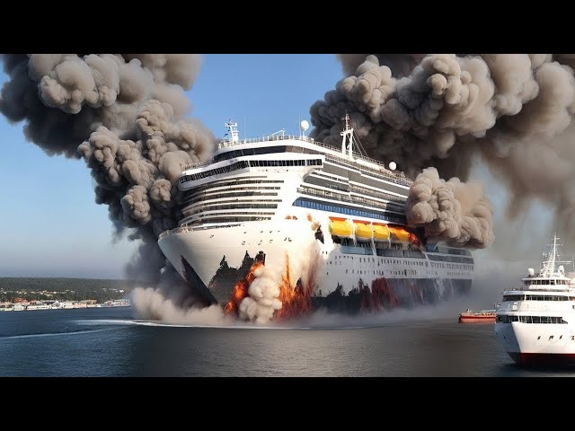 13 minutes ago! The largest cruise ship carrying President Putin and Russian Ministers was destroyed