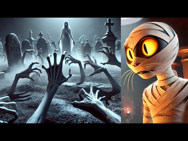 🐈‍⬛😱👻Cat & Graveyard Keeper's ! ทาสแมว🐱 #ai #cat #catlover #shorts