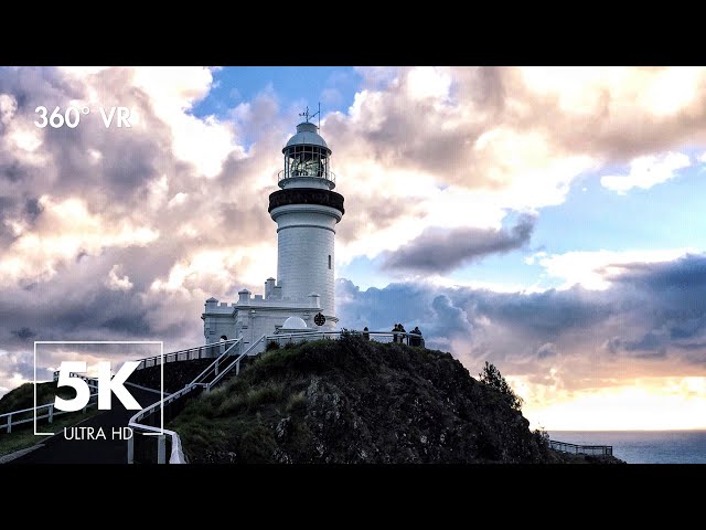 360° VR Sunset at Cape Byron Lighthouse in Byron Bay Australia - With Relaxing Ambient Music