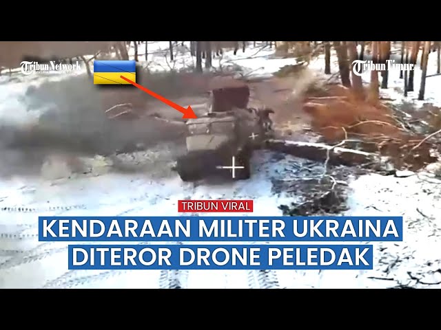 Detik-detik Drone Rusia Hancurkan Senjata dan Kendaraan Militer Ukraina