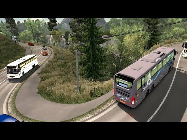 Dolok Godang Tv OVERLOADED BUS - THE MOST DANGEROUS ROAD | EURO TRUCK SIMULATOR ‼️😱 || VR (REALITY)